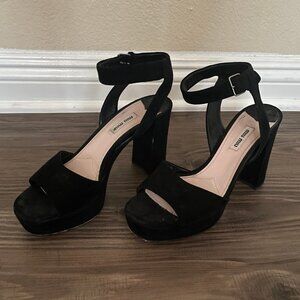 Miu Miu Black Suede Platform Heels